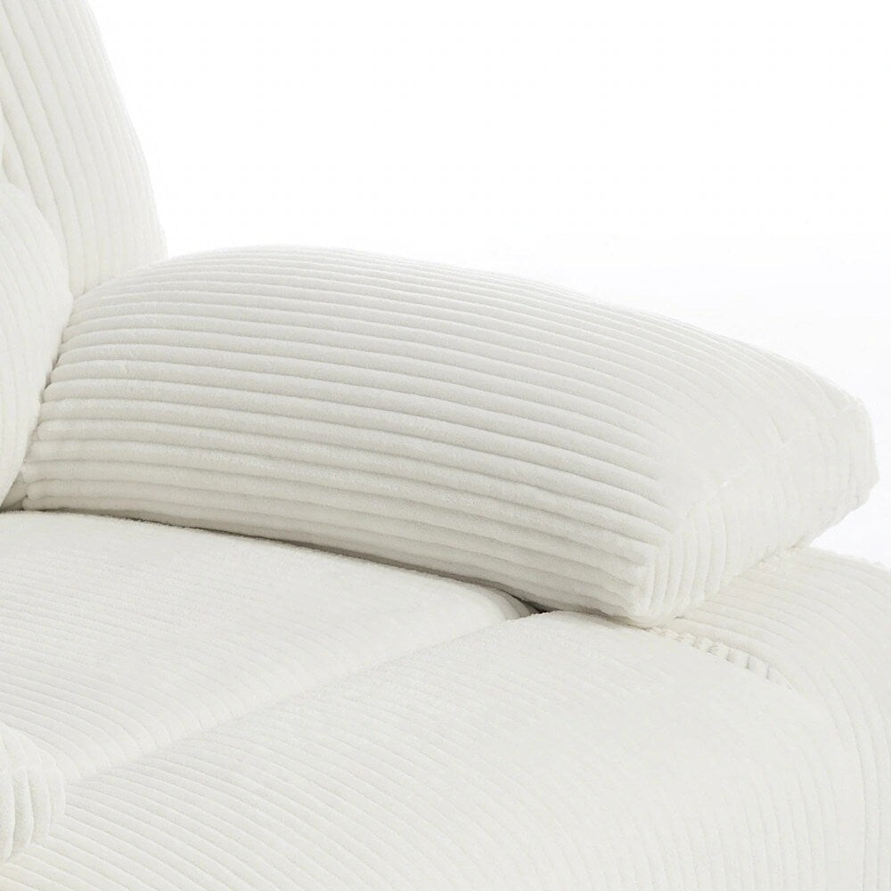 Fauteuil inclinable manuel moderne en coton/velours côtelé de 91 cm de large