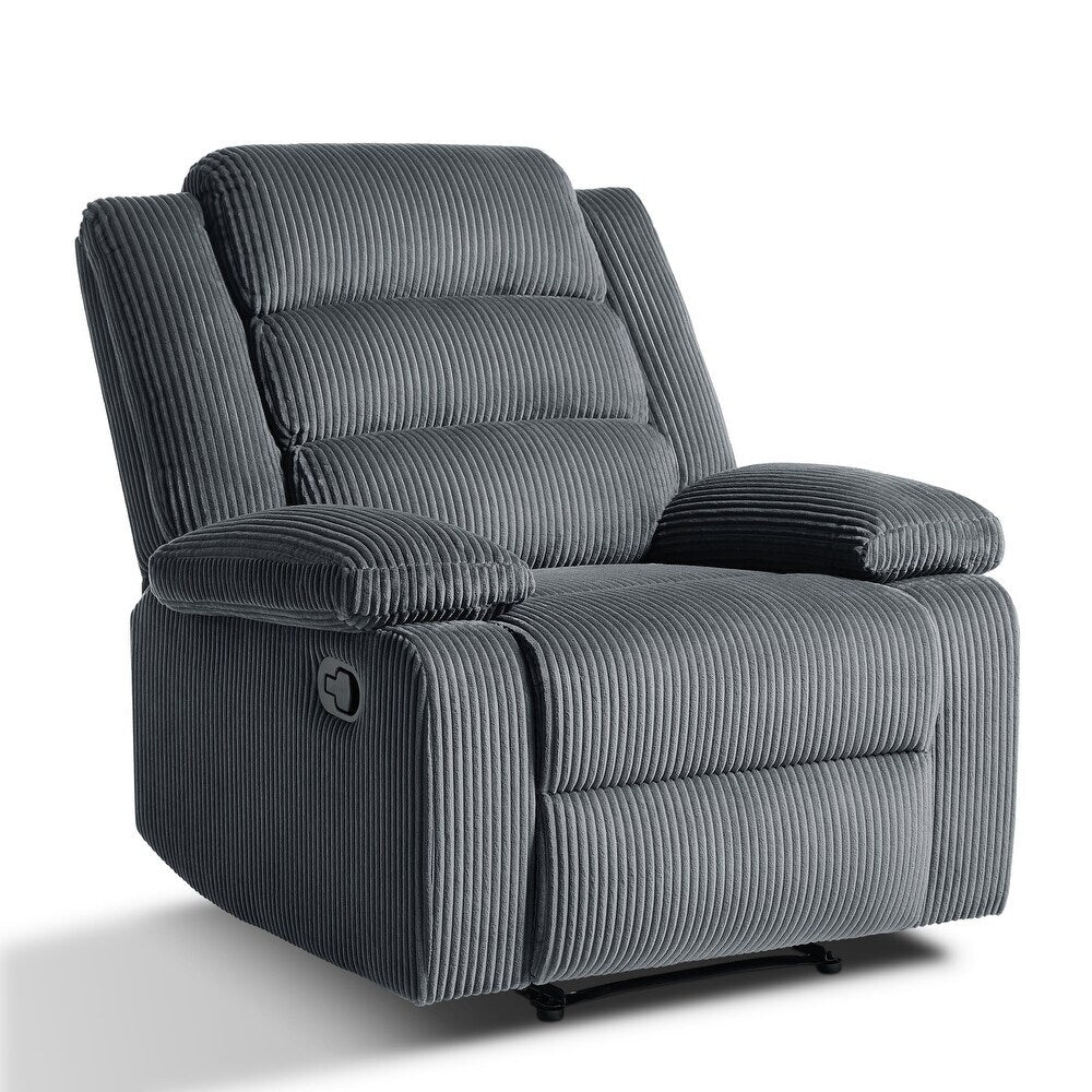 Fauteuil inclinable manuel moderne en coton/velours côtelé de 91 cm de large