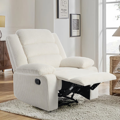 Fauteuil inclinable manuel moderne en coton/velours côtelé de 91 cm de large