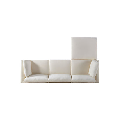 Canapé 4 places moderne en chenille en forme de L, canapé modulable pour salon et appartement