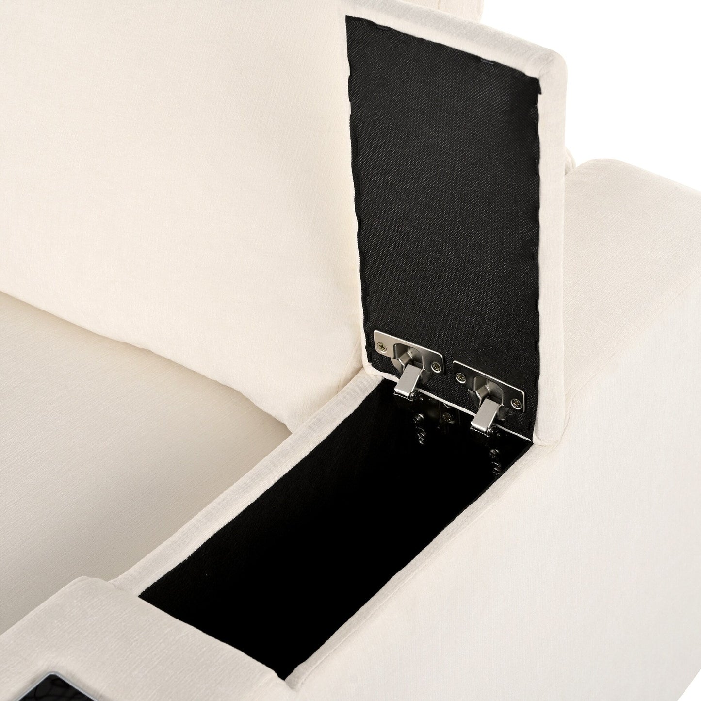 Canapé sectionnel moderne 4 places, rembourré et modulaire, avec haut-parleurs Bluetooth, chargement sans fil et ports USB