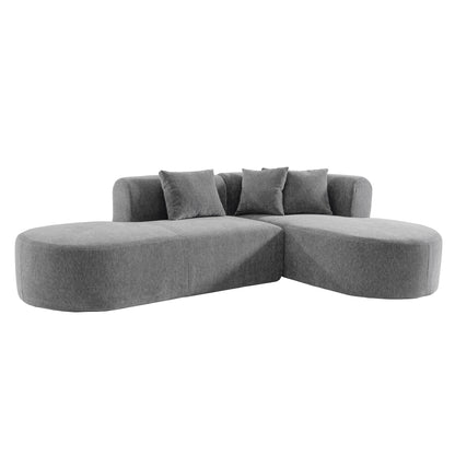 Canapé sectionnel incurvé moderne 4 places avec 4 coussins moelleux pour salon et chambre à coucher
