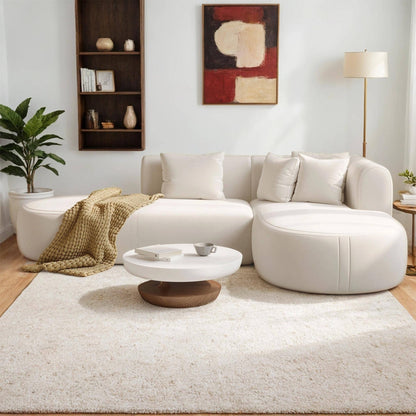 Canapé sectionnel incurvé moderne 4 places avec 4 coussins moelleux pour salon et chambre à coucher