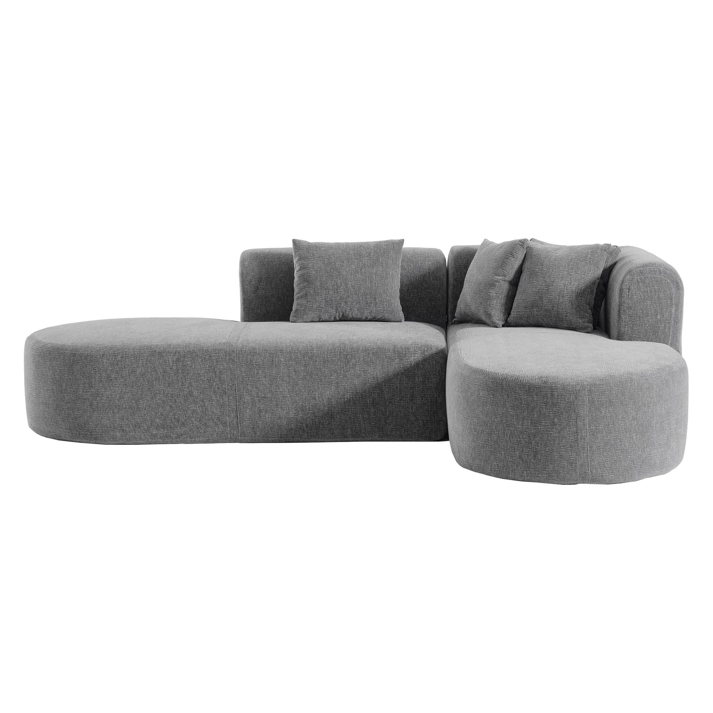 Canapé sectionnel incurvé moderne 4 places avec 4 coussins moelleux pour salon et chambre à coucher