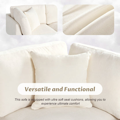 Canapé sectionnel moderne 5 places en U avec pouf de rangement et porte-gobelets dissimulés pour salon d'appartement