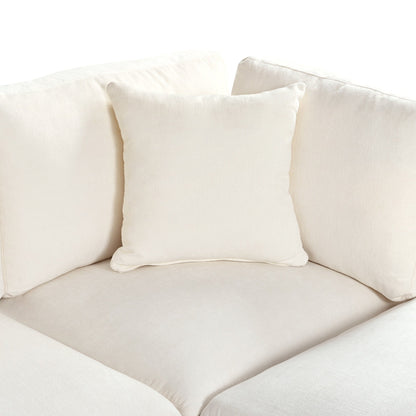 Canapé sectionnel moderne 5 places en U avec pouf de rangement et porte-gobelets dissimulés pour salon d'appartement