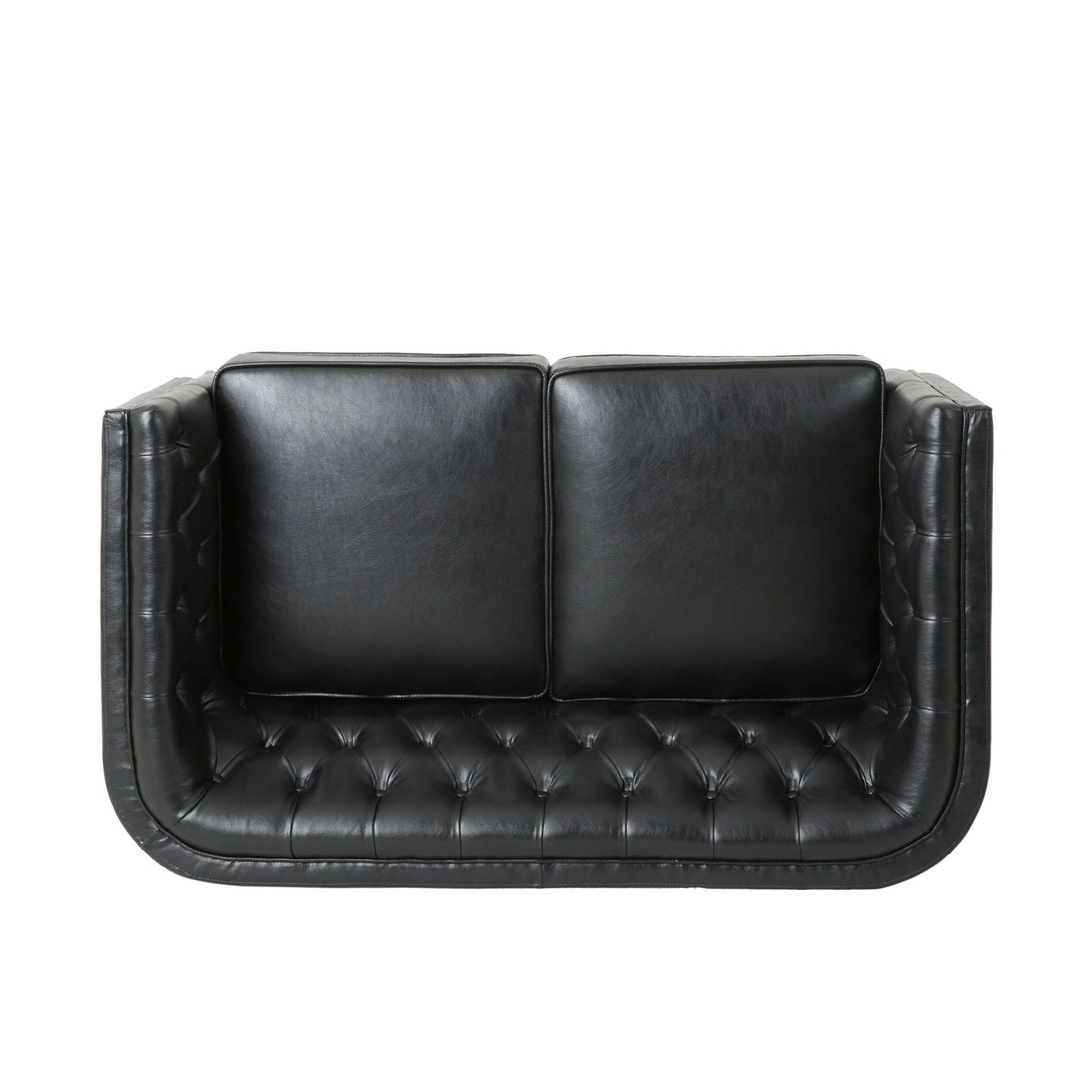 Canapé capitonné moderne de 53,5 pouces avec pieds en bois pour le salon