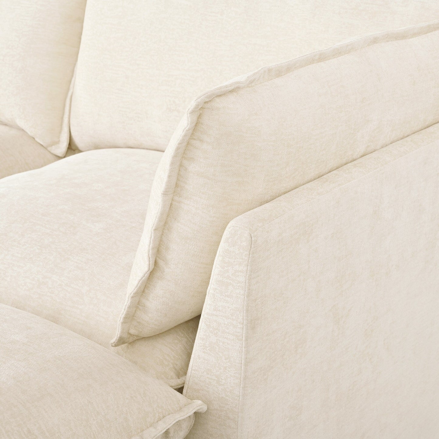 Canapé sectionnel modulaire moderne en U 6 pièces avec poufs amovibles et cadre en bois