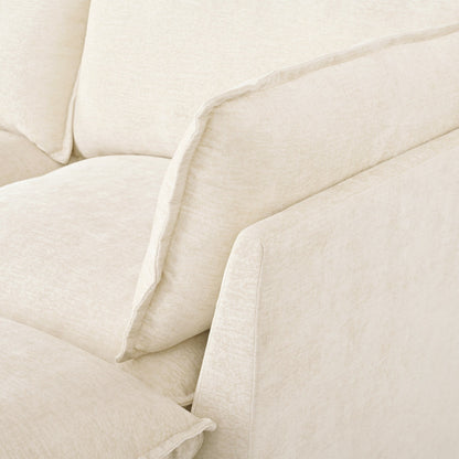 Canapé sectionnel modulaire moderne en U 6 pièces avec poufs amovibles et cadre en bois