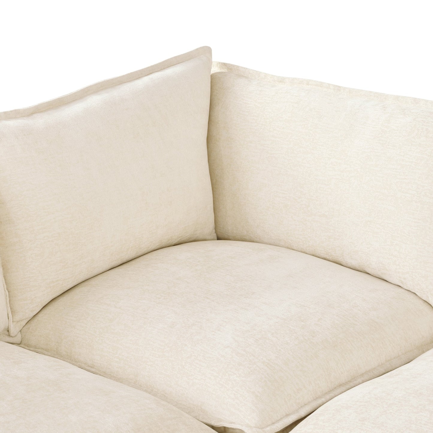 Canapé sectionnel modulaire moderne en U 6 pièces avec poufs amovibles et cadre en bois