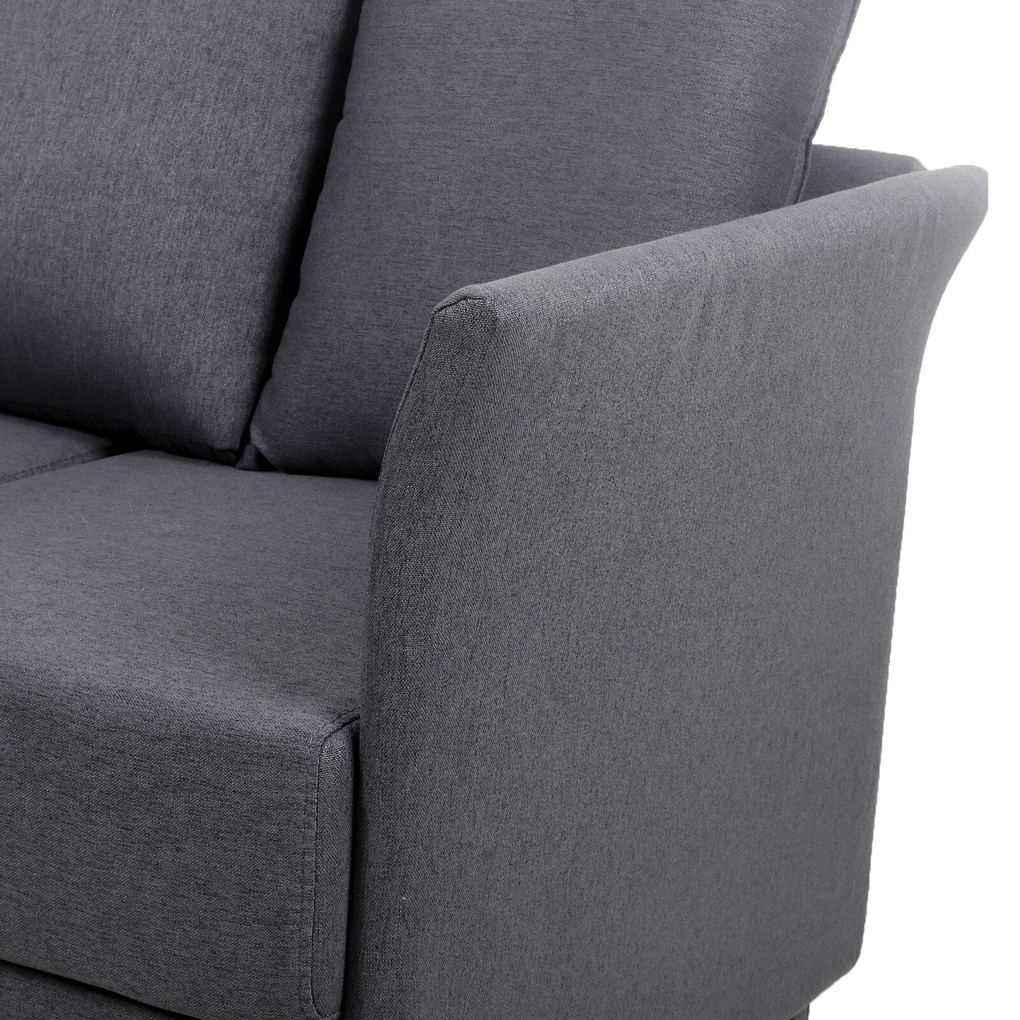 Canapé 3 places moderne en lin 65,55 $ avec structure en métal et coussins pour le salon