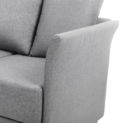 Canapé 3 places moderne en lin 65,55 $ avec structure en métal et coussins pour le salon