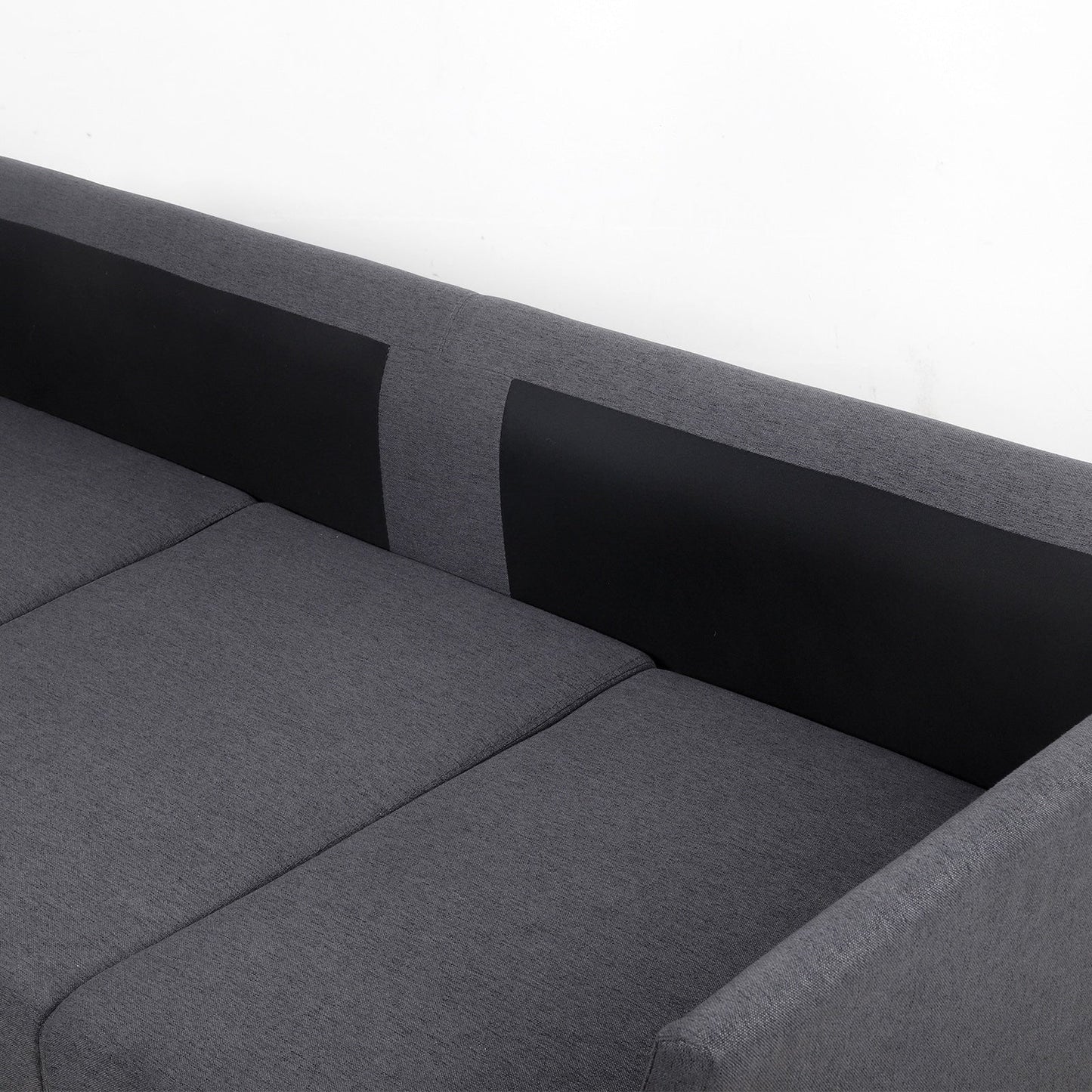 Canapé 3 places moderne en lin 65,55 $ avec structure en métal et coussins pour le salon