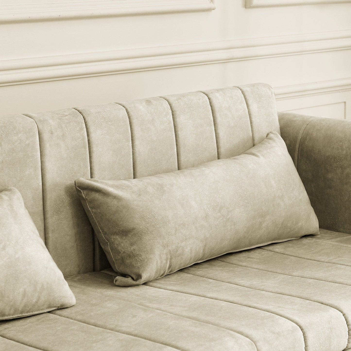 Canapé-lit gigogne 3 places 3 en 1 en mousse moderne 68 avec clous en cuivre et deux tiroirs