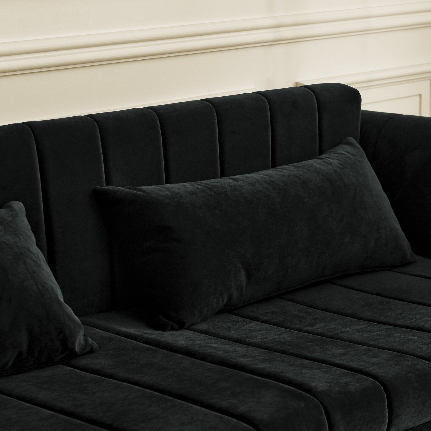 Canapé-lit gigogne 3 places 3 en 1 en mousse moderne 68 avec clous en cuivre et deux tiroirs