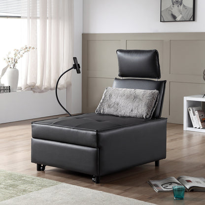 Canapé-lit Bluetooth 3 en 1 en cuir moderne 70.86 avec 2 ports USB et support pour téléphone