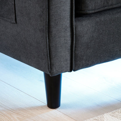 Canapé 3 places moderne en lin 75.2 avec lumières LED et 2 ports USB pour le salon