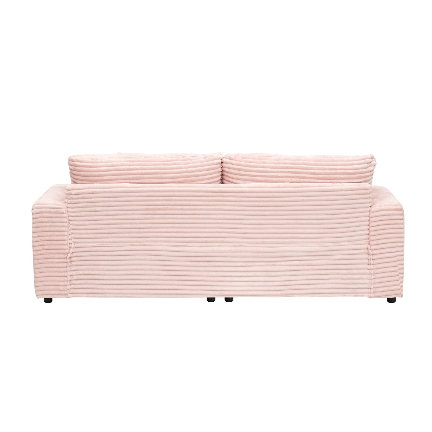 Canapé rembourré moderne 79.3, canapé 3 places en velours côtelé avec 4 coussins décoratifs pour salon et appartement