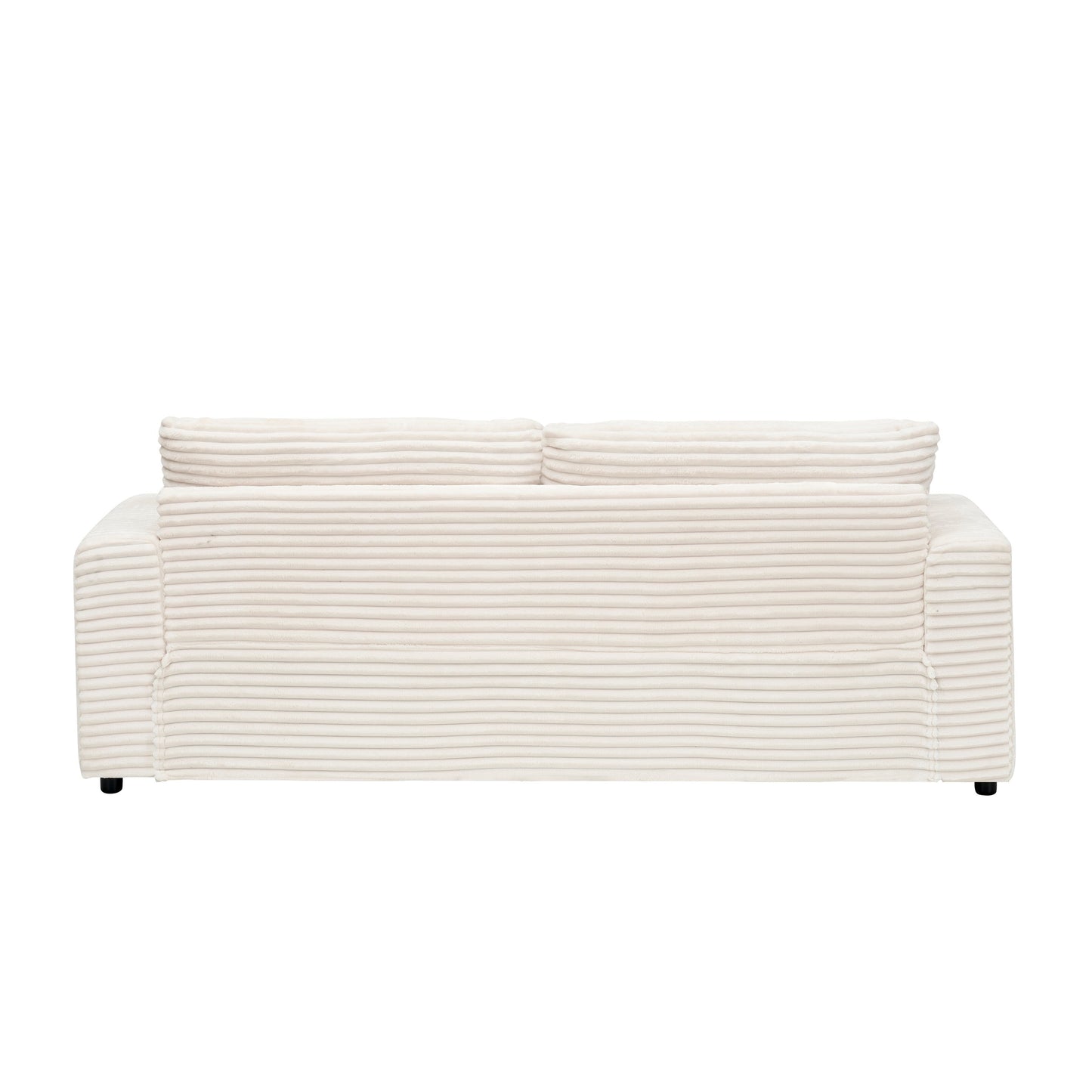 Canapé rembourré moderne 79.3, canapé 3 places en velours côtelé avec 4 coussins décoratifs pour salon et appartement