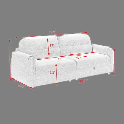 Canapé moderne en tissu Teddy de 201,5 cm avec rembourrage en éponge douce, idéal pour le salon ou le bureau.