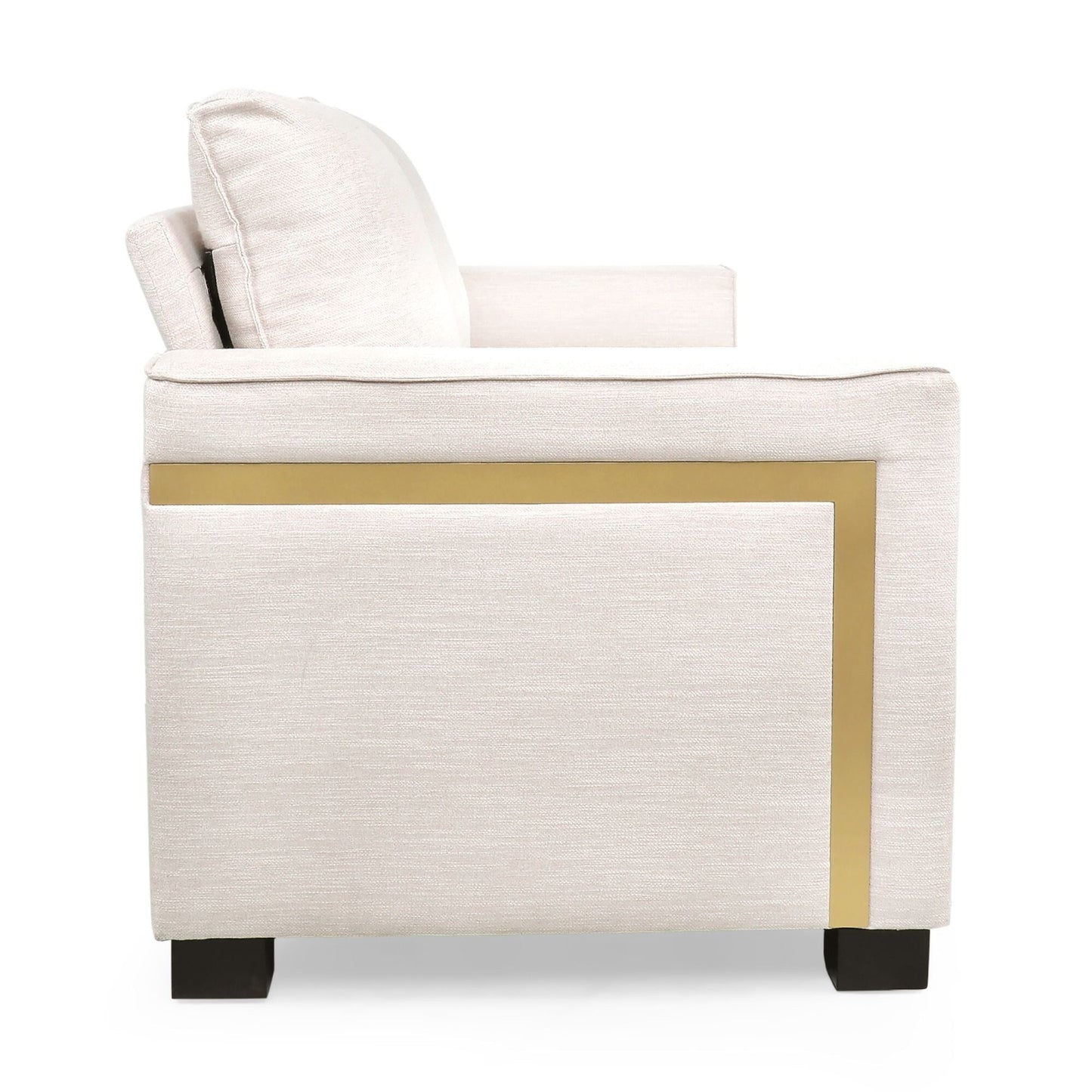 Canapé 3 places moderne rembourré 80,25 avec coussins et pieds en bois pour le salon