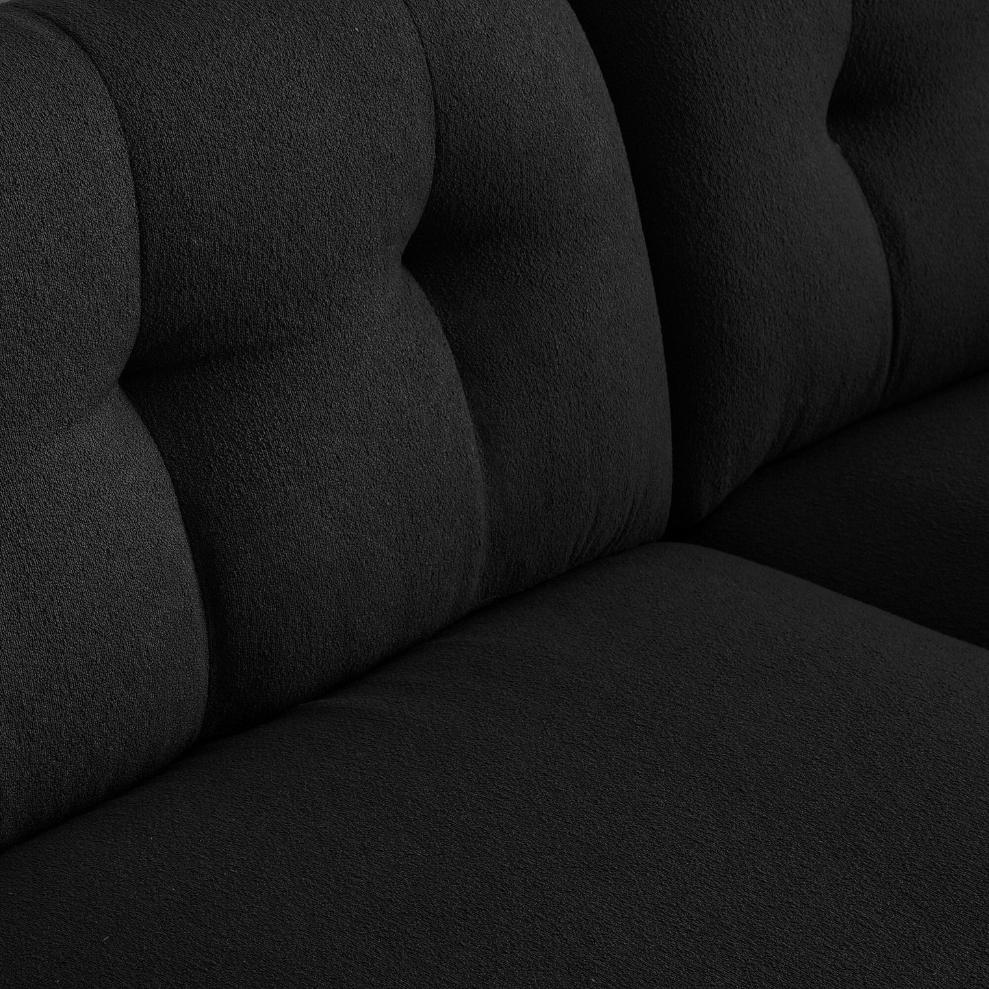 Canapé moderne Teddy 3 places à assise profonde avec pieds en bois et rembourrage pour le salon