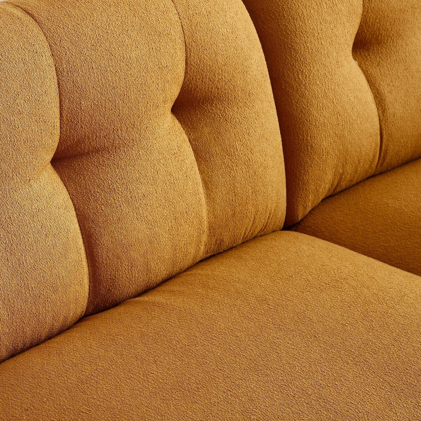 Canapé moderne Teddy 3 places à assise profonde avec pieds en bois et rembourrage pour le salon