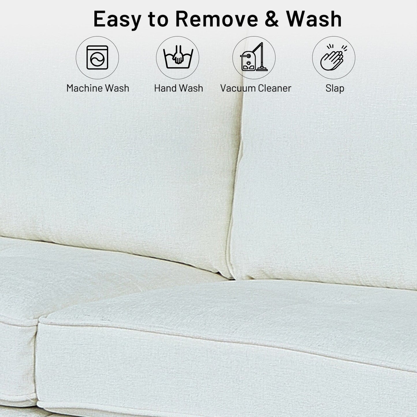 Canapé causeuse rectangulaire moderne de 82 po avec accoudoirs carrés et revêtement en chenille, avec ports USB