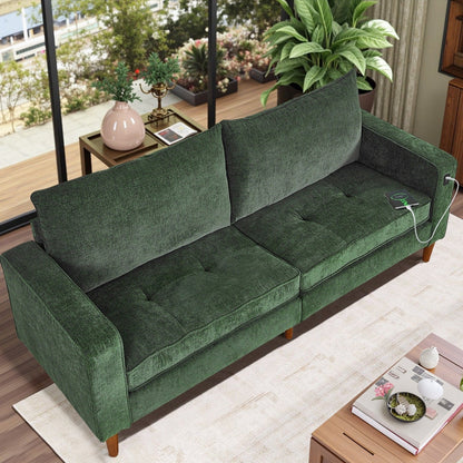 Canapé causeuse moderne rembourré en chenille 82,68 avec ports USB pour espace de vie