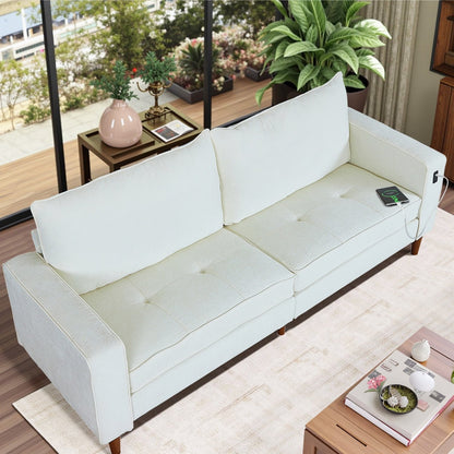 Canapé causeuse moderne rembourré en chenille 82,68 avec ports USB pour espace de vie
