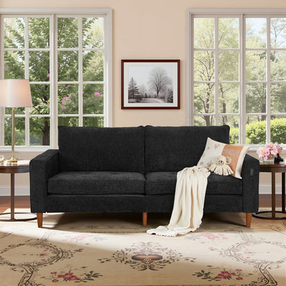 Canapé causeuse moderne rembourré en chenille 82,68 avec ports USB pour espace de vie