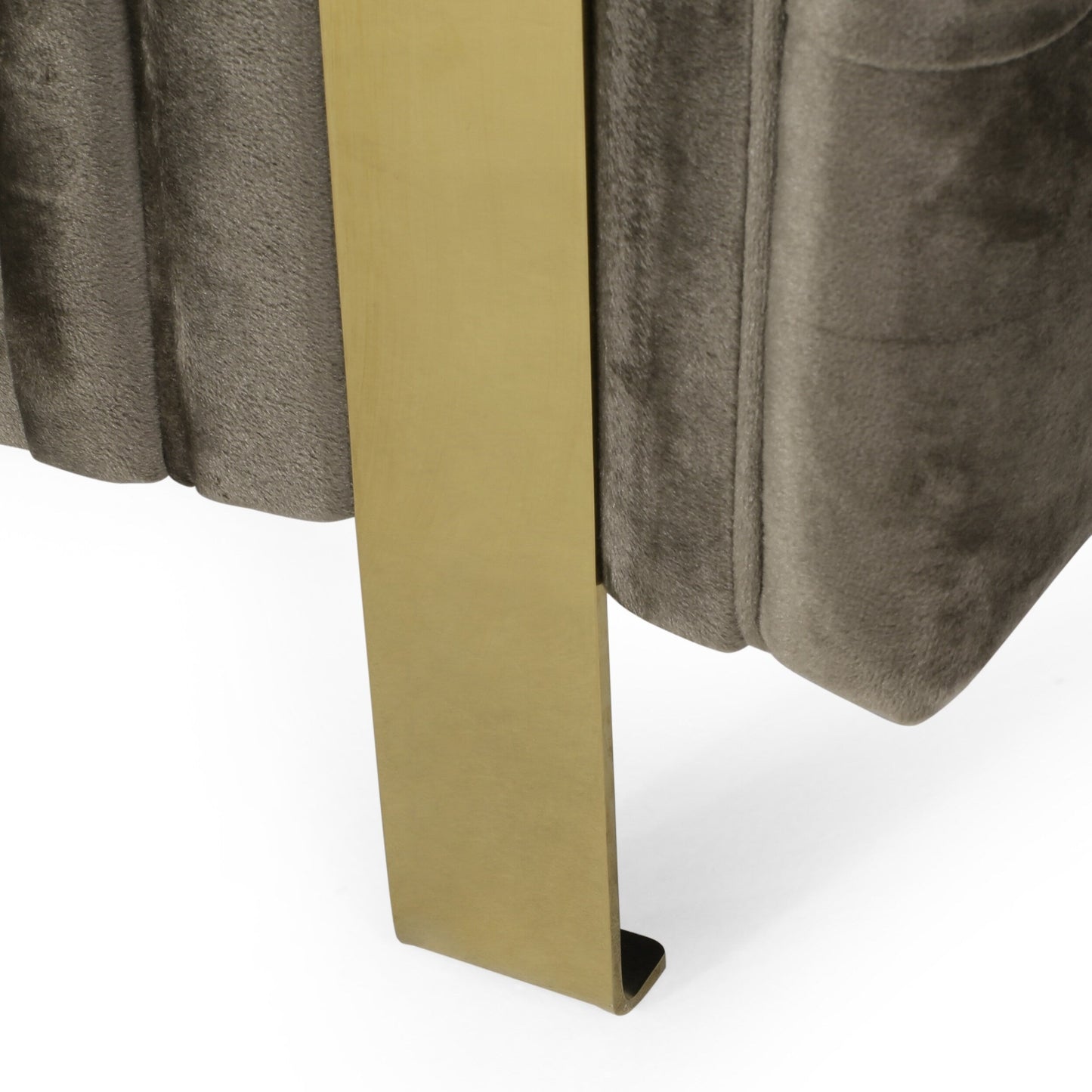 Canapé 3 places moderne capitonné en velours 83,75 avec pieds en fer pour le salon