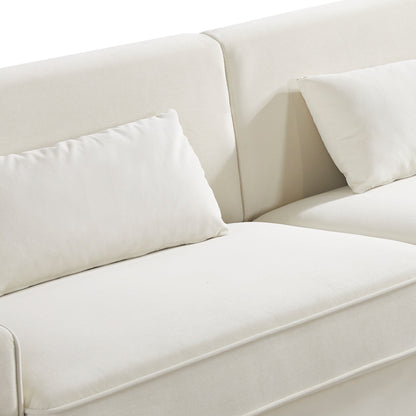 Canapé causeuse moderne rembourré en velours 85,44 avec pieds et coussins dorés pour le salon