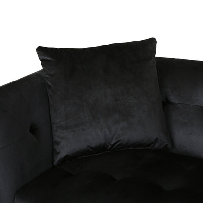 Canapé 3 places moderne en velours 86,75 avec coussins et cadre robuste pour le salon