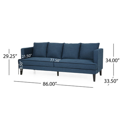 Canapé 3 places moderne 86 avec pieds en bois et dossier capitonné pour le salon