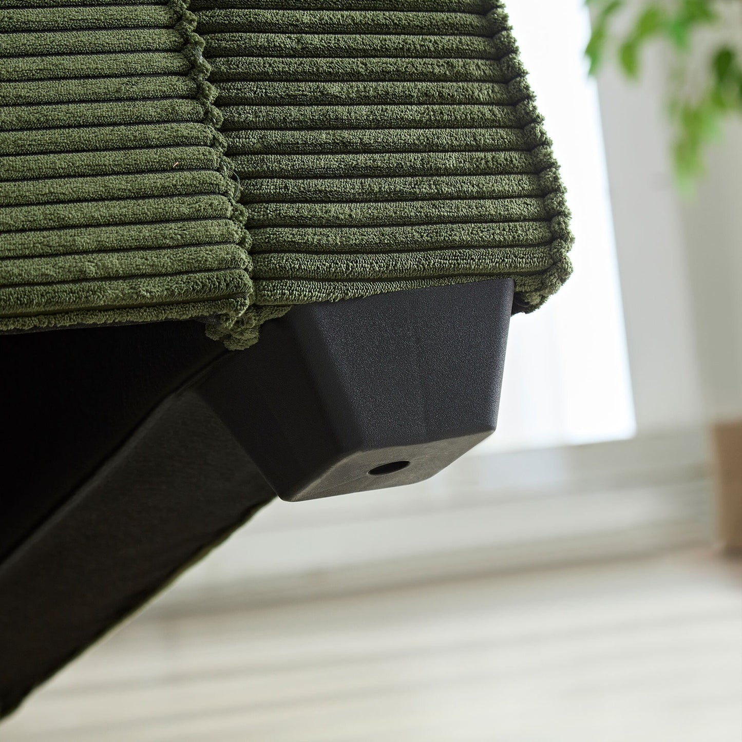 Canapé 3 places moderne en velours côtelé 87,4 avec porte-gobelet et sacs de rangement pour le salon