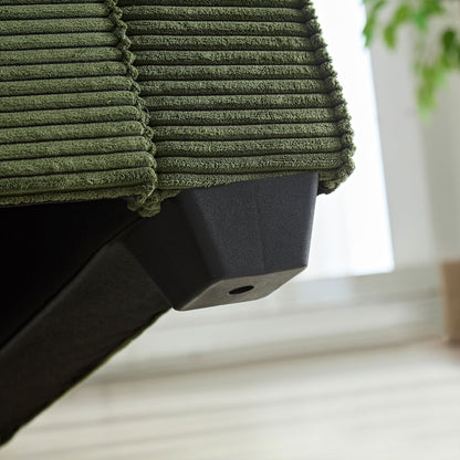 Canapé 3 places moderne en velours côtelé 87,4 avec porte-gobelet et sacs de rangement pour le salon