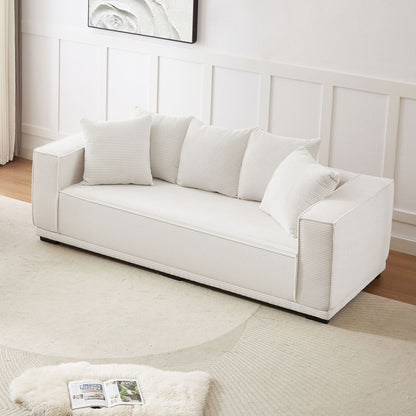 Canapé 3 places moderne en velours côtelé (88,97 $) avec 5 coussins assortis pour le salon