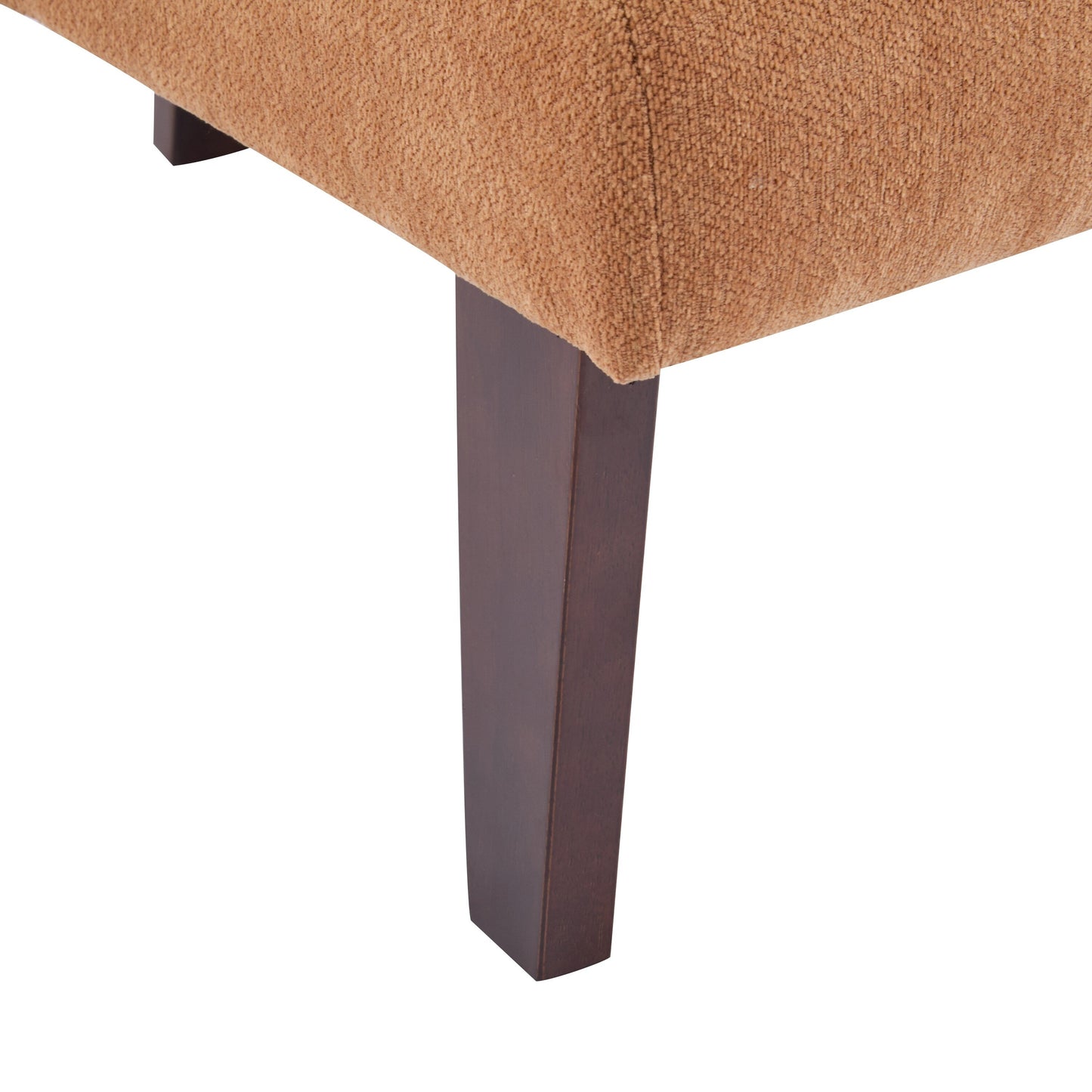 Fauteuil d'appoint moderne avec dossier rond et pieds en bois - Fauteuil de salon ou de bureau d'inspiration milieu de siècle - Revêtement en tissu doux