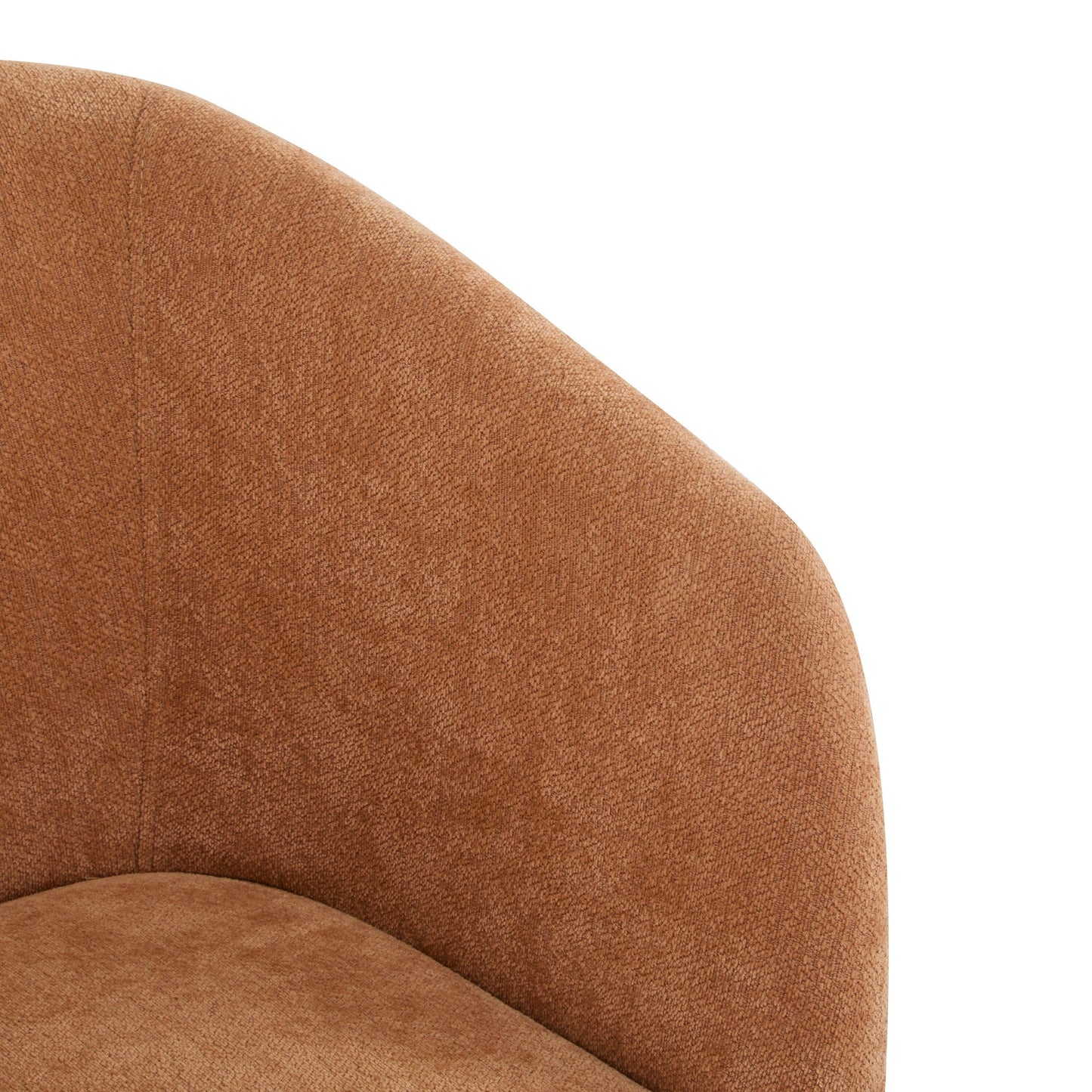 Fauteuil d'appoint moderne avec dossier rond et pieds en bois - Fauteuil de salon ou de bureau d'inspiration milieu de siècle - Revêtement en tissu doux