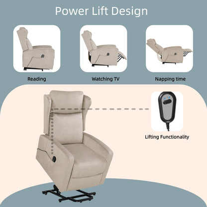 Fauteuil inclinable électrique moderne et réglable en lin, avec télécommande, poche latérale et repose-pieds télescopique