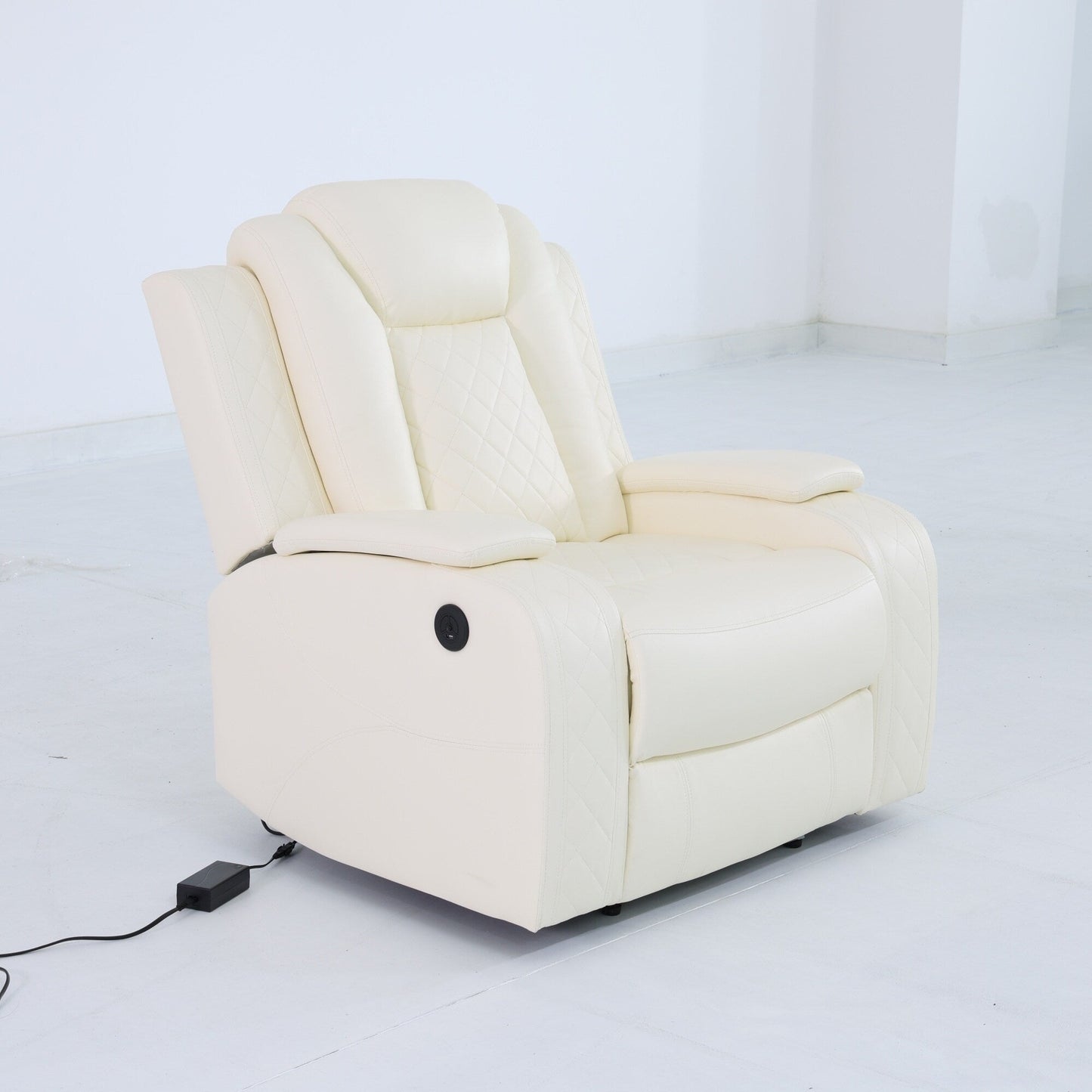Fauteuil inclinable moderne en cuir respirant avec éclairage d'ambiance et LED alimentée par USB