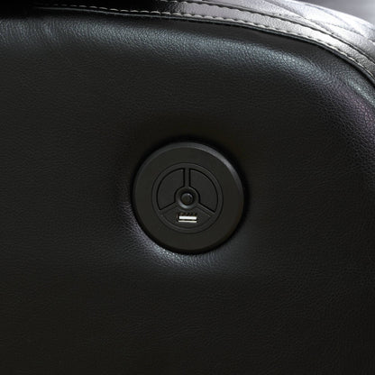 Fauteuil inclinable moderne en cuir respirant avec éclairage d'ambiance et LED alimentée par USB