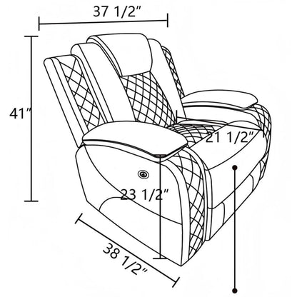 Fauteuil inclinable moderne en cuir respirant avec éclairage d'ambiance et LED alimentée par USB