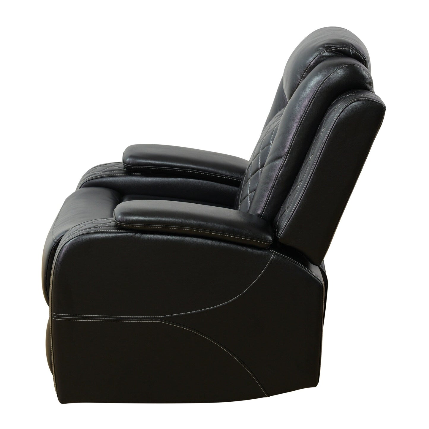 Fauteuil inclinable moderne en cuir respirant avec éclairage d'ambiance et LED alimentée par USB
