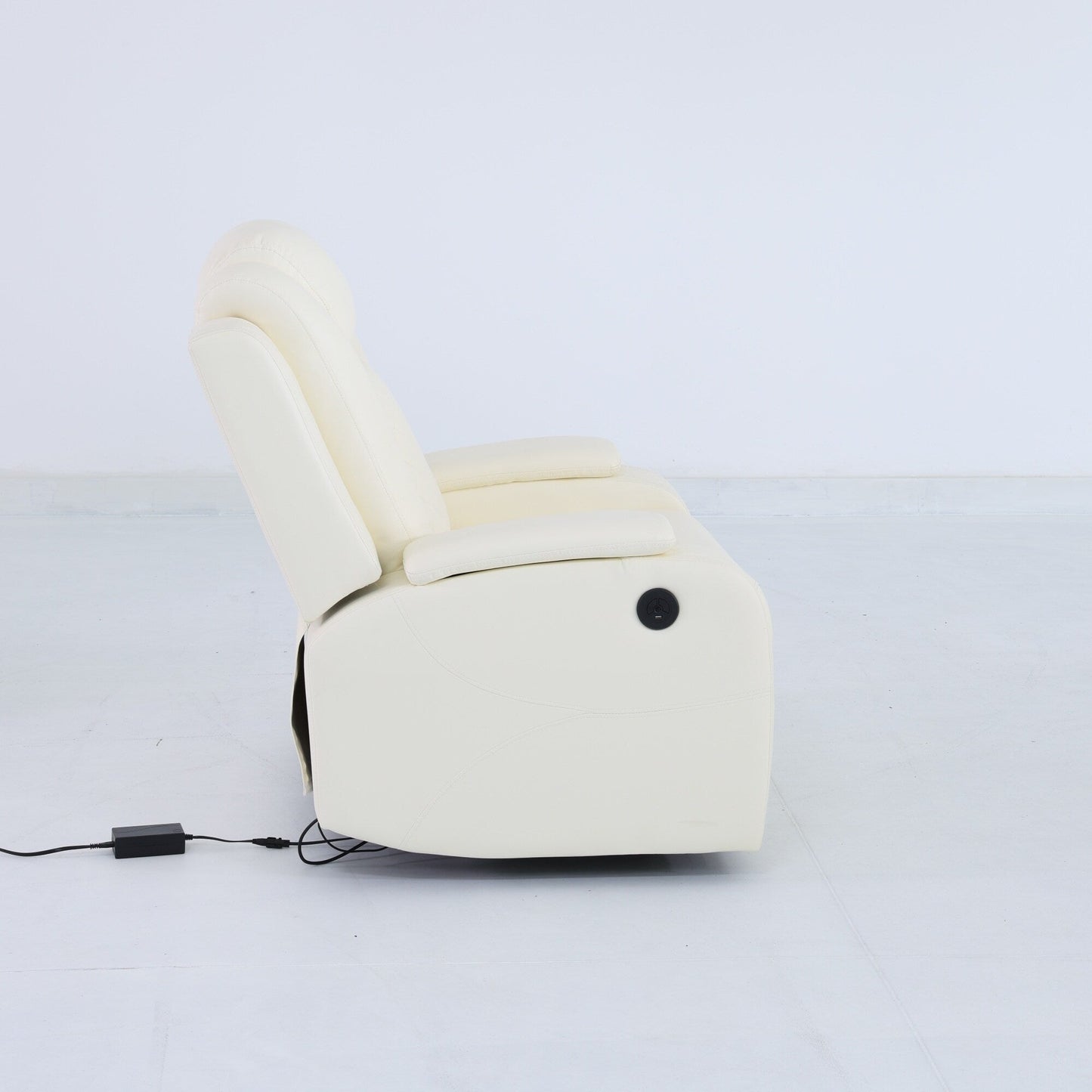 Fauteuil inclinable moderne en cuir respirant avec éclairage d'ambiance et LED alimentée par USB