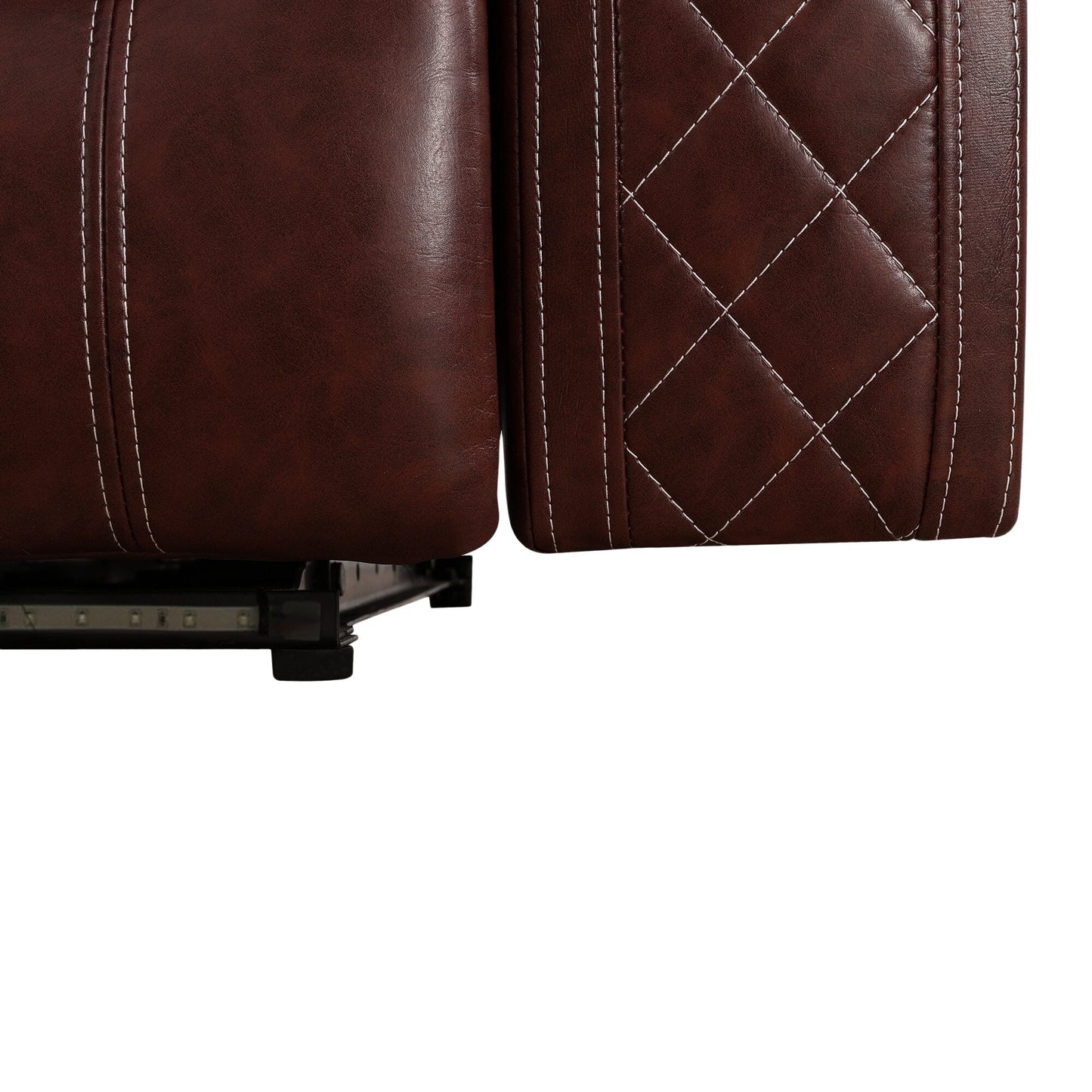 Fauteuil inclinable moderne en cuir respirant avec éclairage d'ambiance et LED alimentée par USB