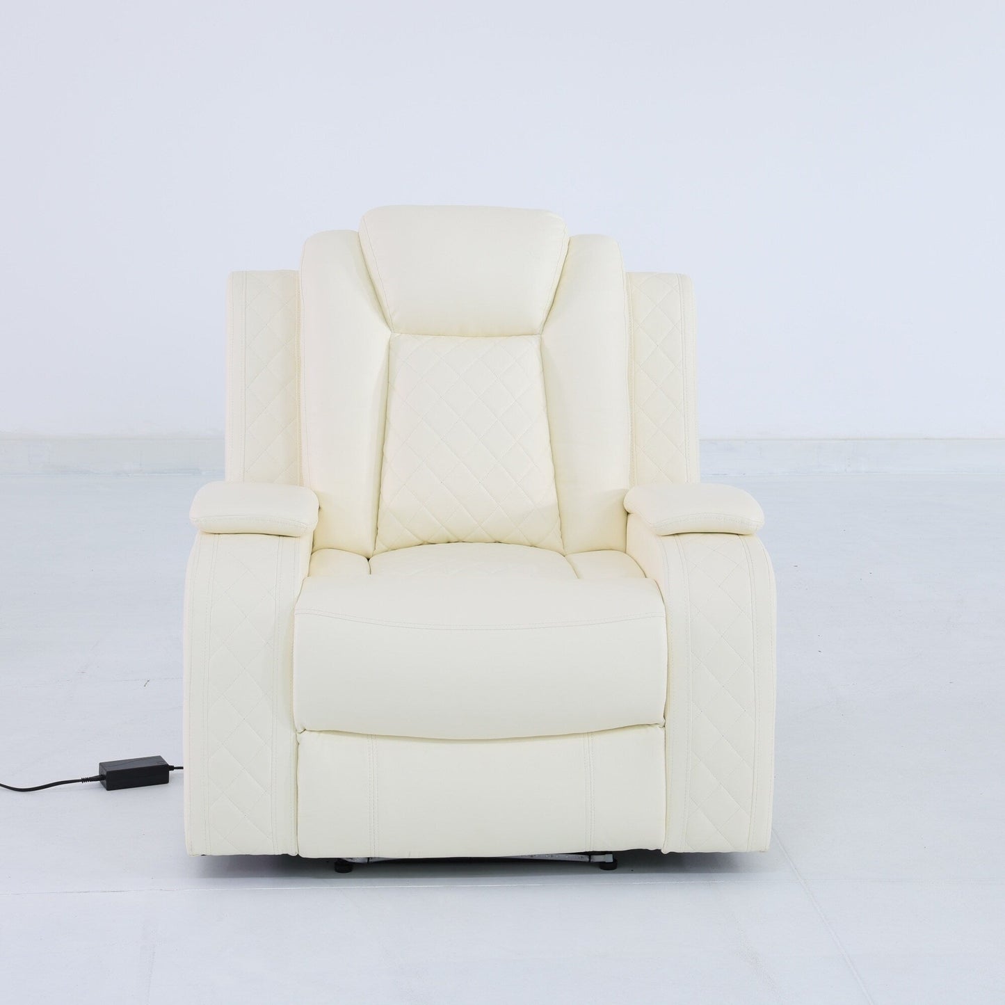 Fauteuil inclinable moderne en cuir respirant avec éclairage d'ambiance et LED alimentée par USB