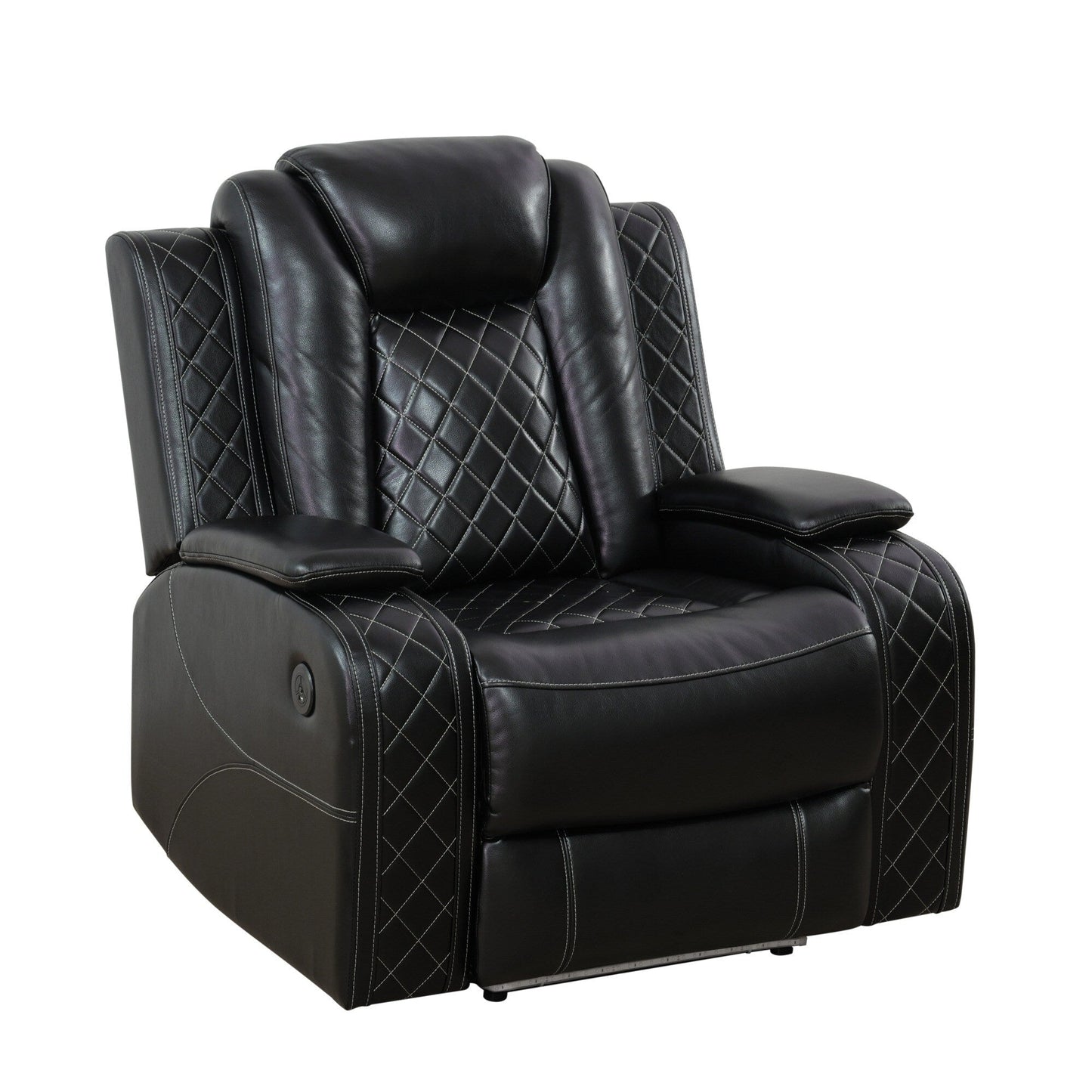 Fauteuil inclinable moderne en cuir respirant avec éclairage d'ambiance et LED alimentée par USB
