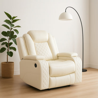 Fauteuil inclinable moderne en cuir respirant avec éclairage d'ambiance et LED alimentée par USB